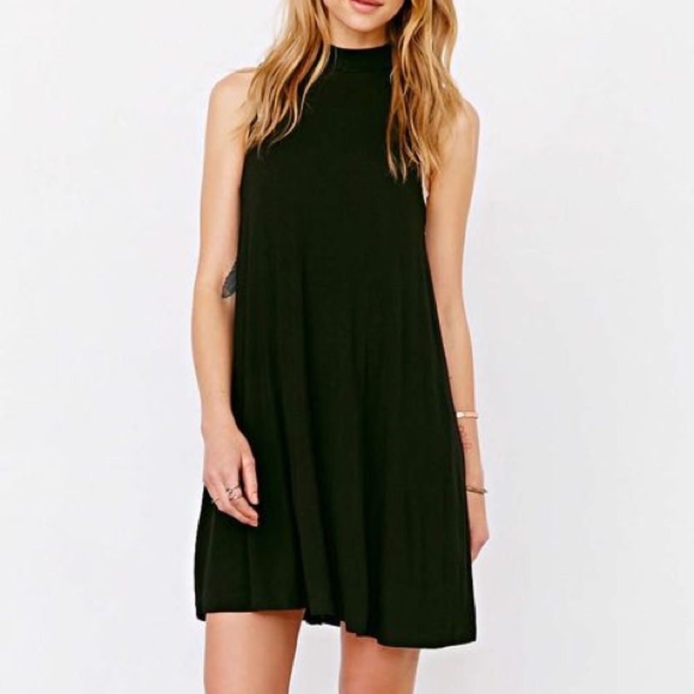 topshop | black mockneck dress